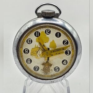 RARE! 1937 INGERSOLL Boy Scouts of America Pocket Watch Non Running